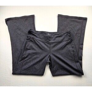 Athleta Kickbooty Yoga Pants LP Large Petite Gray Wide Leg Flare Supplex 819708